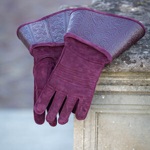 Embossed cuff padded leather HEMA fencing gloves “Bird of Prey”