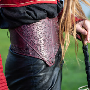 Embossed leather arming belt “Stars of Steel” Lendenier for women