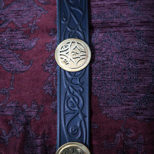 Embossed leather belt with laser cut accents “Renaissance Memories”