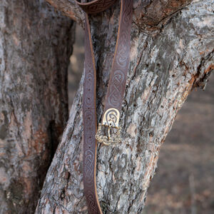 Leather Viking Belt with Brass Clasp