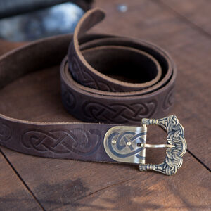 Embossed  leather viking belt