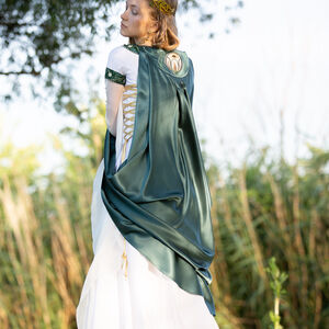 Elven costume silk cape “Water Flowers”