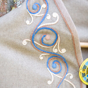 Medieval Cloak with Embroidery "Ilse the Bright"