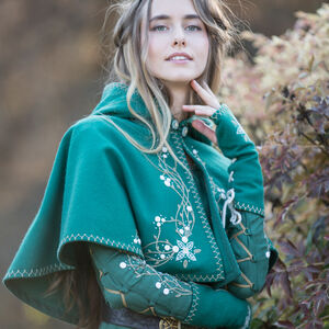 Embroidered woolen hood and mittens set “Fairy Tale”