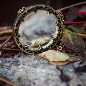 Enamelled Brass Mirror “Key Keeper”