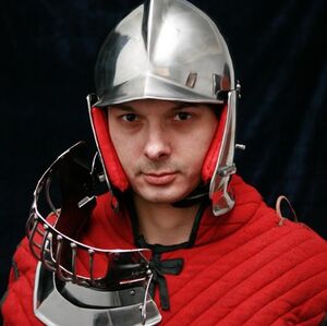 Burgonet Helmet with open visor and bevor