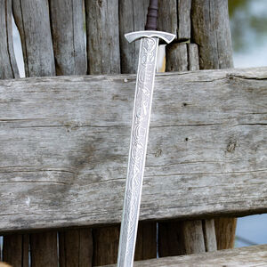 Etched stainless steel decorative Viking sword