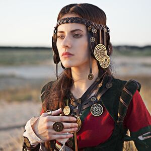 Fantasy Leather and Brass Headpiece "The Alchemist's daughter"