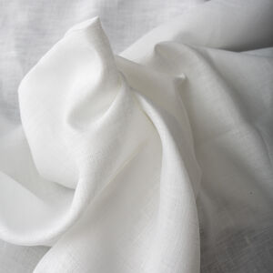 Fine white natural flax linen fabric for historical costume by the yard