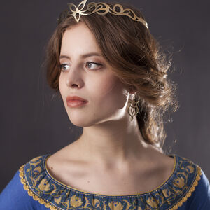 Medieval Fantasy Brass Circlet Crown "Trefoil"