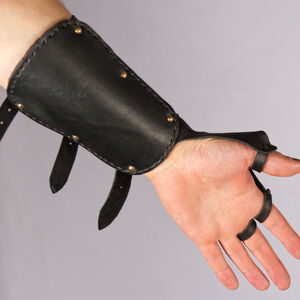 Medieval functional bowman's wrist bracers leather arm protector