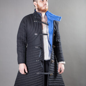 Black cotton and flax lining medieval gambeson