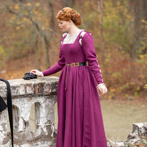 “German Rose” purple linen renaissance costume dress