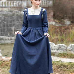 “German Rose” navy blue linen renaissance costume dress