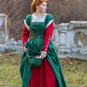 Female Renaissance costume “German Rose”: chemise, dress and overdress