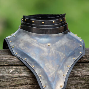Gorget and Arms with Pauldrons Blackened Spring Steel Set “Dark Star”