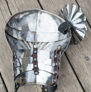 Gothic style pauldrons with besegews and articulated gorget set