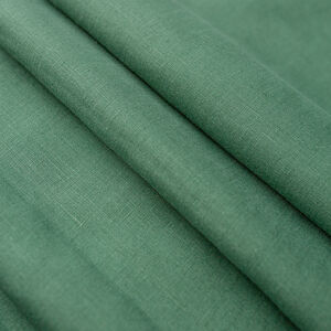 Green linen fabric by the yard