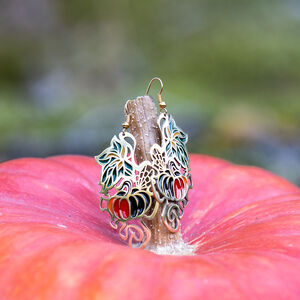 Halloween Brass Earrings “Wild Pumpkin”