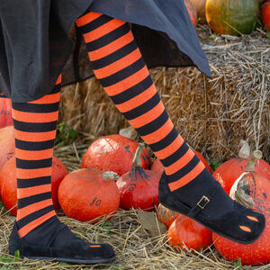 Halloween edition Cow Mouth style women’s square shoes with cutouts