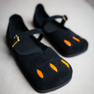 Halloween edition Cow Mouth style women’s square shoes with cutouts
