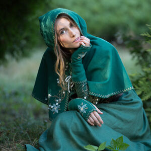 Hand embroidered woolen hood “Fairy Tale”