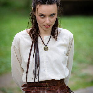 Handmade leather corset belt with embossing "Huntress"