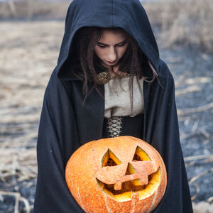 Hooded Black Cloak Halloween edition