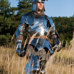 Full cuirass, helmet, medieval legs, gauntlets, armour legs with sabatons