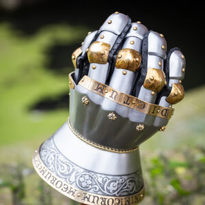 Spring Steel Hourglass Finger Gauntlets "The King's Guard" Medieval Armor SCA