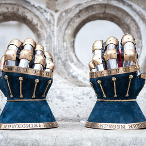 Medieval Finger Gauntlets Hourglasses Leather Covered