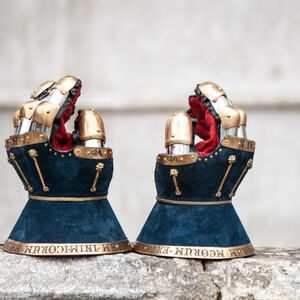 Hourglasses Medieval Finger Gauntlets "King's Guard" Leather Exterior