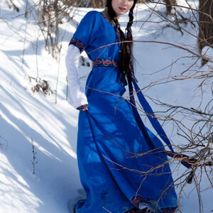 Medieval Flax Linen Dress And Underdress