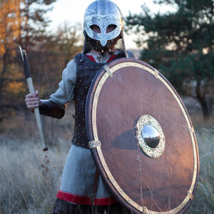 Viking Shield with Leather Exterior