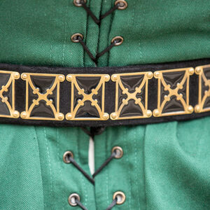 Leather and brass belt “German Rose”
