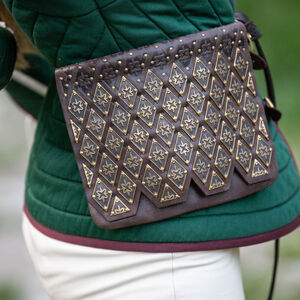 Leather bag with brass accents “Diamond”
