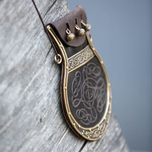 Leather coin pouch with brass accents “Gudrun the Wolfdottir”