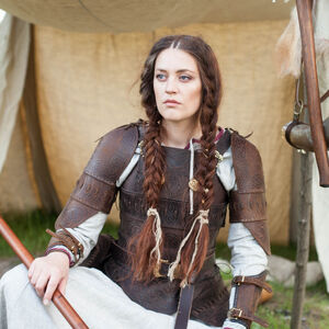 Viking style leather spaulders “Shieldmaiden” by AmrStreet