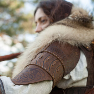 Embossed leather Viking Pauldrons “Shieldmaiden” by AmrStreet