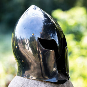 Lightweight Blackened Steel Fantasy Barbute Helmet
