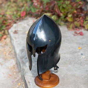 Lightweight Blackened Steel Fantasy Barbute Helmet