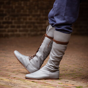 Limited Edition Medieval Fantasy Grey High Boots "Forest"