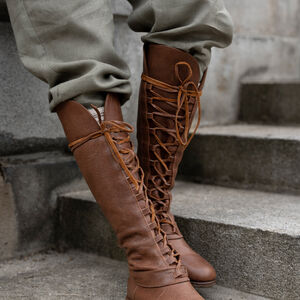 Exclusive Medieval High Boots for Women "Forest" by ArmStreet