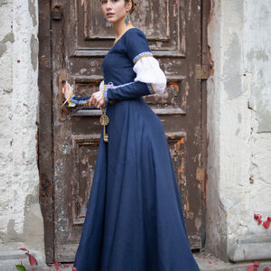 Linen dress with detachable sleeves “Key Keeper”