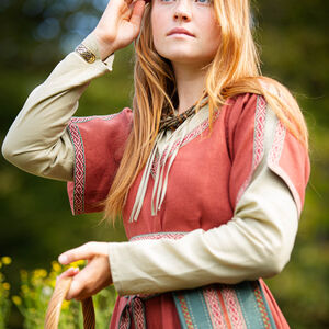 Medieval Linen Tunic  with trim "Ilse the Bright"