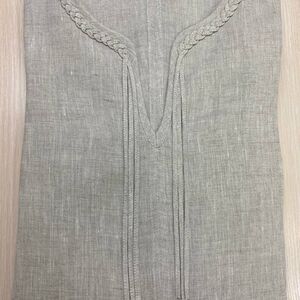 Long fine linen undertunic for women "Ilse the Bright" chemise with braided accents