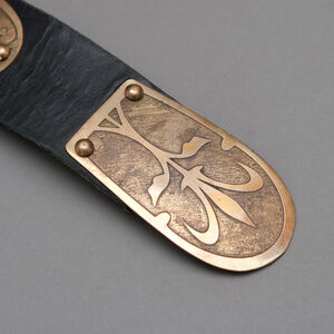 Medieval Armor Belt With Etched Brass Accents