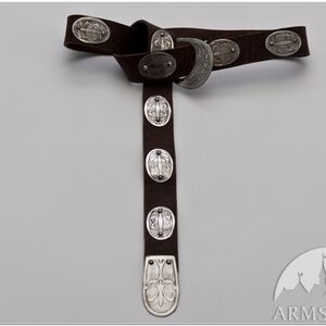 Medieval Armor Belt With Etched Steel Accents
