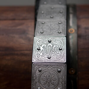 Medieval Armor Knight Belt with etched steel accents