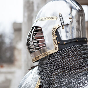 Knight Helmet with SCA bar-grill visor "The King's Guard"